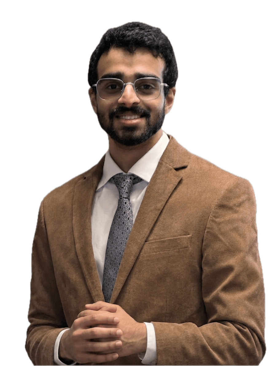 Adam Husain, waist-up portrait