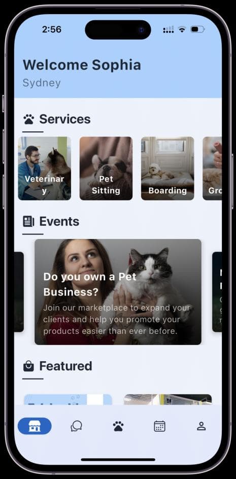 Petville mobile app pet profiles screen